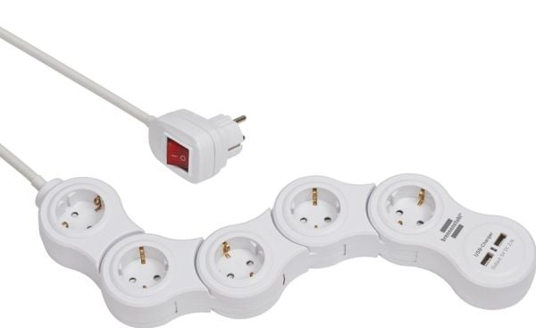 Brennenstuhl Vario, 1,4 m, 5 AC-pistorasia(a), Sisätila, Tyyppi F, Type F (CEE 7/4), IP20