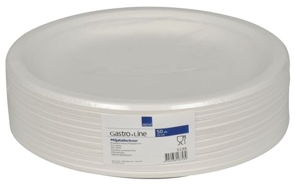 Fibertallerken, ABENA Gastro, 1,96cm, Ø23cm, nature - (10 stk.)