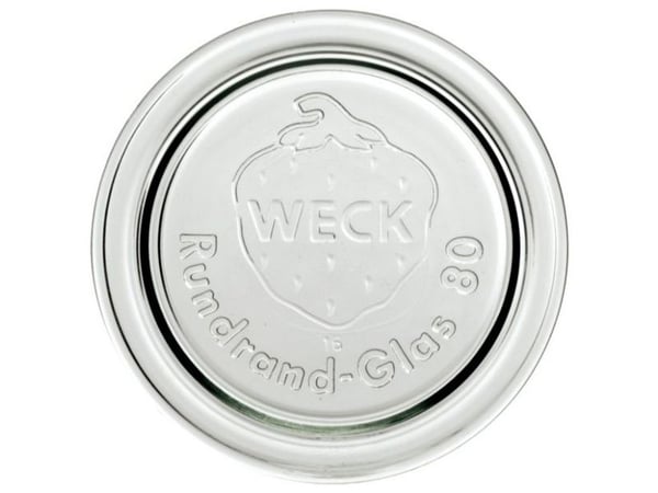 Låg Weck Ø8.6 cm til Patentglas. Glas,stk