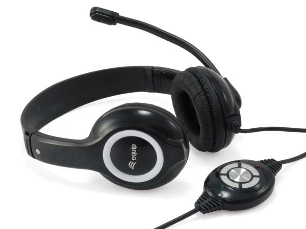 Equip 245301, Koblet med ledninger (ikke trådløs), Samtaler/musikk, 20 - 20000 Hz, 120 g, Hodesett, Svart