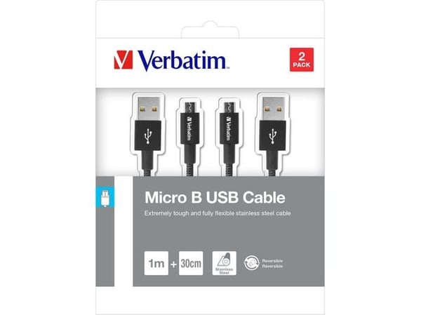 Verbatim Sync and Charge - USB-kaapelisarja - USB (han) til Micro-USB Type B (han) - lajittelu