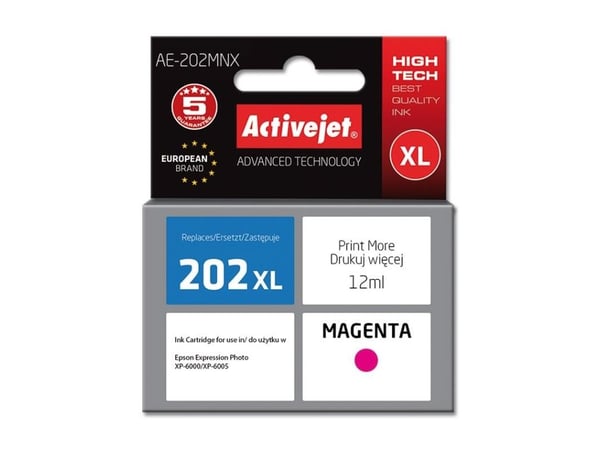 Activejet AE-202MNX, Høyt (XL) utbytte, Fargestoffbasert blekk, 12 ml, 1 stykker, Enkeltpakke