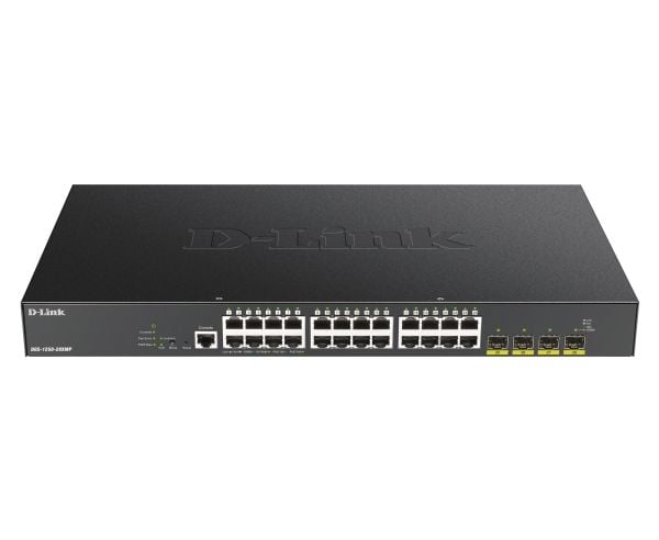 D-Link DGS 1250-28XMP - Switch - L3 Lite - smart - 24 x 10/100/1000 (PoE) + 4 x 10 Gigabit SFP+ - rackmonterbar - PoE (370 W)