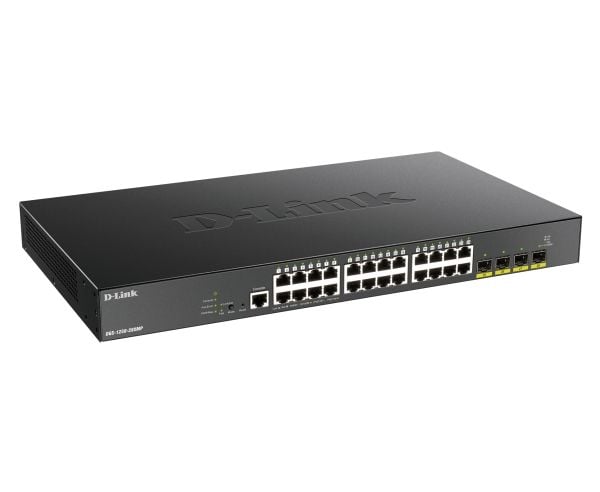 D-Link DGS 1250-28XMP - Switch - L3 Lite - smart - 24 x 10/100/1000 (PoE) + 4 x 10 Gigabit SFP+ - rackmonterbar - PoE (370 W)