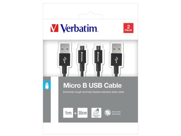 Verbatim Sync and Charge - USB-kaapelisarja - USB (han) til Micro-USB Type B (han) - lajittelu
