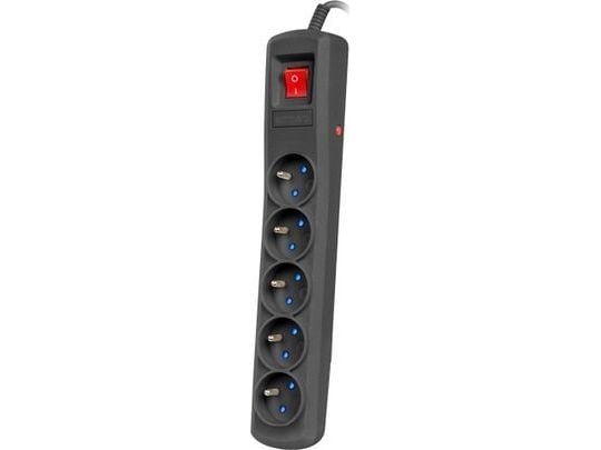 Armac R5 - Pistorasia - AC 230 V - 2300 Watt - tulo: tyyppi E - lähtöliittimet: 5 (5 x tyyppi E) - 5 m johto - musta - musta