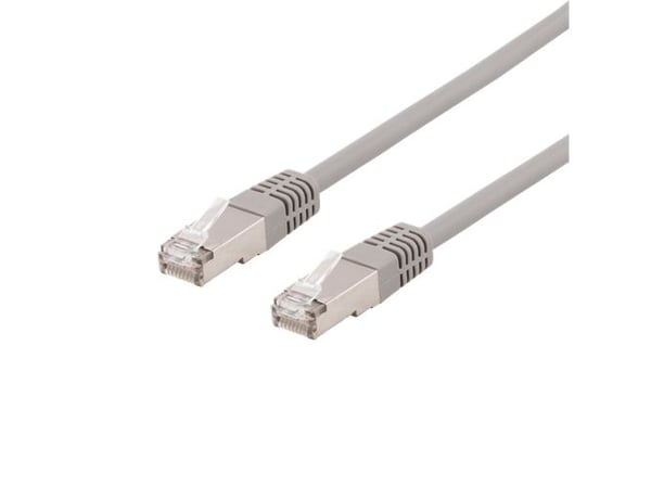 DELTACO - Koblingskabel - RJ-45 (hann) til RJ-45 (hann) - SFTP - CAT 6 - halogenfri, formstøpt - grå