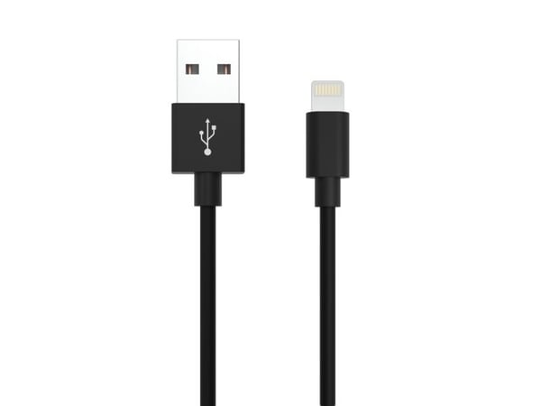 Ansmann 1700-0078, 1,2 m, USB A, Lightning, Hankjønn, Hankjønn, Sort