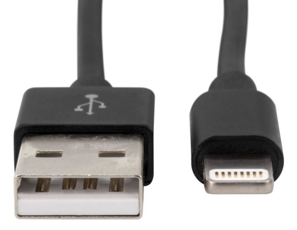 Ansmann 1700-0078, 1,2 m, USB A, Lightning, Hankjønn, Hankjønn, Sort