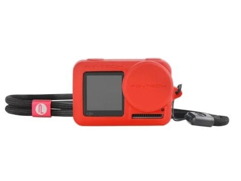 PGYTECH - Eske for handlingskamera - silikagel - rød - for DJI Osmo Action