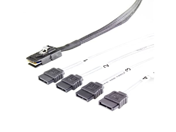 FANTEC - SAS intern kabel - Mini SAS (SFF-8087) (hann) rett til SATA (hann) rett - 70 cm