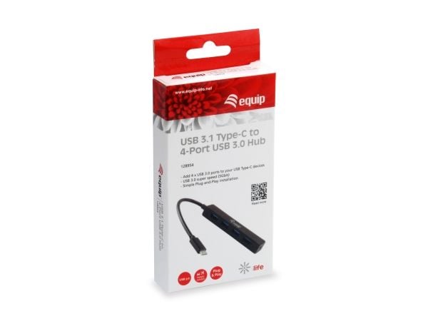 Equip 128954, USB 3.2 Gen 1 (3.1 Gen 1) Type-C, USB 3.2 Gen 1 (3.1 Gen 1) Type-A, 5000 Mbit/s, Lajittelu, Plast, CE