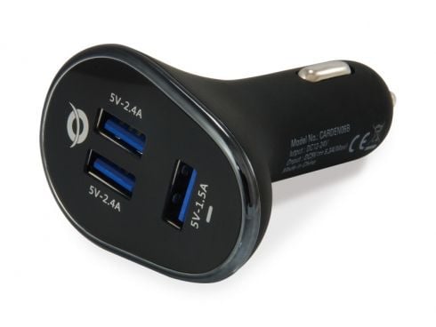 Conceptronic CARDEN - Bilstrømadapter - 31.5 watt - 6.3 A - 3 utgangskontakter (USB)