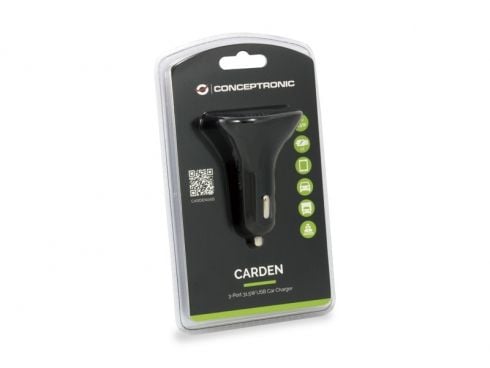 Conceptronic CARDEN - Bilstrømadapter - 31.5 watt - 6.3 A - 3 utgangskontakter (USB)