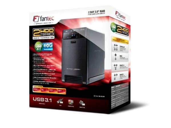 FANTEC QB-X2U31R - Harddiskarray - 2 brønner (SATA-600) - USB 3.1 (ekstern)