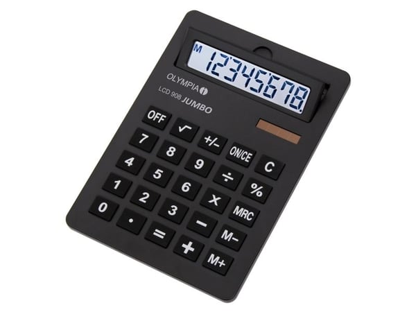 Olympia LCD 908 Jumbo - Skrivebordskalkulator - 8 sifre - batteri, solpanel