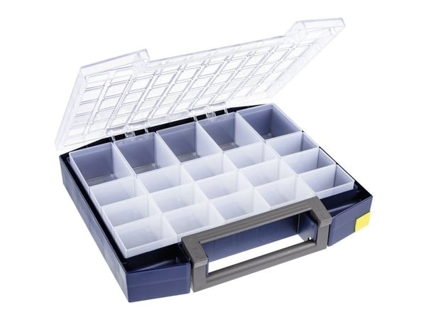 raaco Boxxser 80, Verktøy boks, Polykarbonat (PC), Polypropylen, Blå, Gjennomsiktig, 15 kg, Hengsel, 421 mm