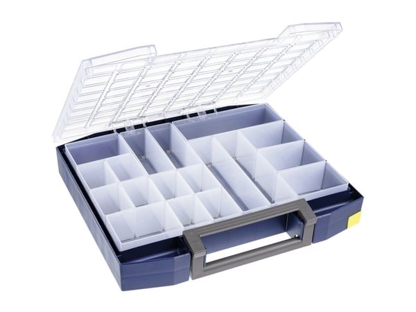 raaco Boxxser 80, Verktøy boks, Polykarbonat (PC), Polypropylen, Blå, Gjennomsiktig, 20 kg, Hengsel, 465 mm