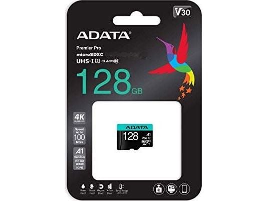 ADATA Premier Pro V30S - Flash-minneskort (SD-adapter inkluderad) - 128 GB - A2 / Video Class V30 / UHS-I U3 / Class10 - mikroSDXC UHS-I