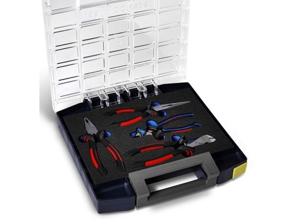 raaco Boxxser 55, Verktøy boks, Polykarbonat (PC), Polypropylen, Blå, Gjennomsiktig, 15 kg, Hengsel, 421 mm