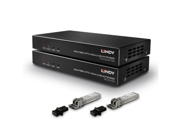 Lindy 38174, 3840 x 2160 piksler, AV-sender og -mottaker, 300 m, Koblet med ledninger (ikke trådløs), Svart, HDCP