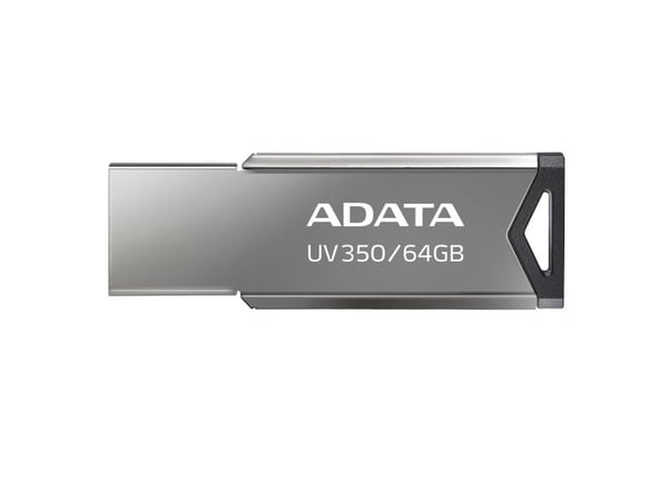 ADATA UV350, 64 GB, USB A-tyyppi, Ilman suojusta, 5,9 g, Harmaa