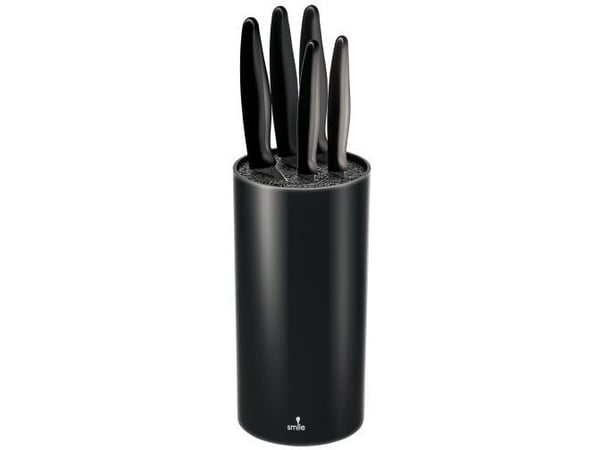 MPM sett med 5 kniver i sort blokk Smile SNS 3 (MPMAK00955)