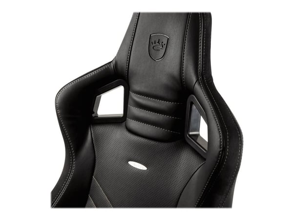 Noblechairs EPIC - Stol - ergonomisk - armlener - roterende - nylon, polyuretan, skumplast, polyuretan fauxlær - svart, gull