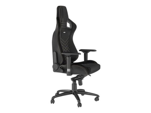 Noblechairs EPIC - Stol - ergonomisk - armlener - roterende - nylon, polyuretan, skumplast, polyuretan fauxlær - svart, gull
