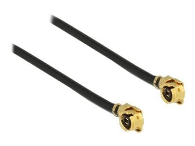 Delock - Antennekabel - MHF/U.FL plugg vinklet til MHF/U.FL plugg vinklet - 30 cm - koaksial - svart