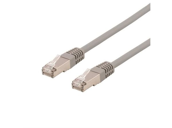 DELTACO - Koblingskabel - RJ-45 (hann) til RJ-45 (hann) - 1 m - foliebelagt uskjermet tvinnet kabelpar (F/UTP) - CAT 6a - halogenfri, formstøpt - grå