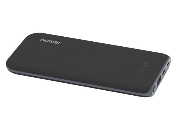 Denver PBQ-10001, Grå, Mobiltelefon/smarttelefon, Rektangel, Lithium Polymer (LiPo), 10000 mAh, AC, USB