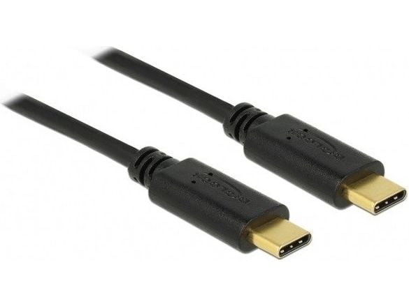 Delock - USB-kabel - USB-C (hann) til USB-C (hann) - USB 2.0 - 5 A - 1 m - svart