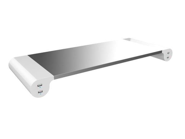 Monitorfod Unilux Study metal grå m/indbygget USB-porte