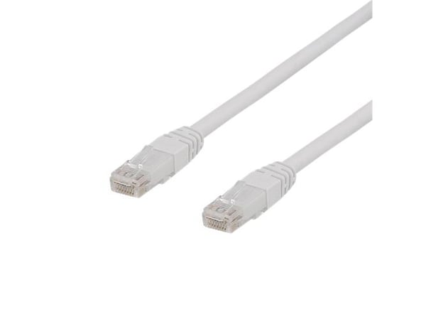 DELTACO - Koblingskabel - RJ-45 (hann) til RJ-45 (hann) - UTP - CAT 6a - halogenfri, formstøpt - hvit