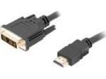 Lanberg - Adapterkabel - dubbel länk - DisplayPort (hane) till DVI-D (hane) - DisplayPort 1.2 - 1.8 m - tumskruvar, stöd för 1080p - svart