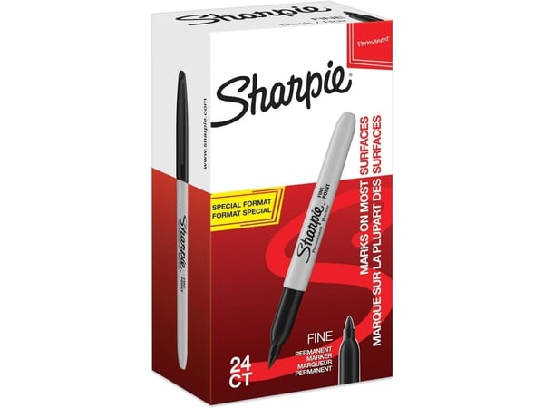 Marker Sharpie® fine sort - (24 stk.)