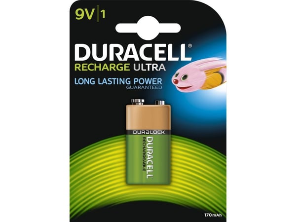 Duracell Ultra batteri 9V - 170mAh, genopladeligt