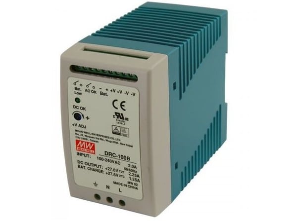 MEAN WELL DRC-100B, Batterilader, Innendørs, 90 - 264 V, 47 - 63 Hz, 96,6 W, 27.6 V
