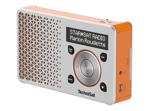 TechniSat DigitRadio 1 - Bærbar DAB-radio - 1 watt - sølv, oransje TechniSat DigitRadio 1 - Bærbar DAB-radio - 1 watt - sølv, oransje
