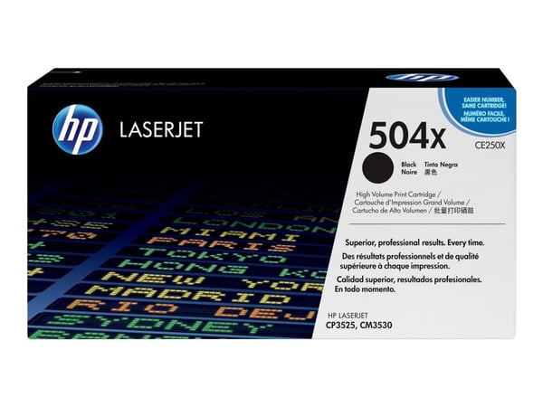 HP 504X, alkuperäinen riittoisa musta LaserJet-värikasetti, 10500 sivua, Musta, 1 kpl