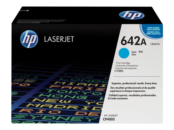 HP 642A - syaani - alkuperäinen - LaserJet - tonerpatron (CB401A) - Color LaserJet CP4005dn, CP4005n -laitteisiin