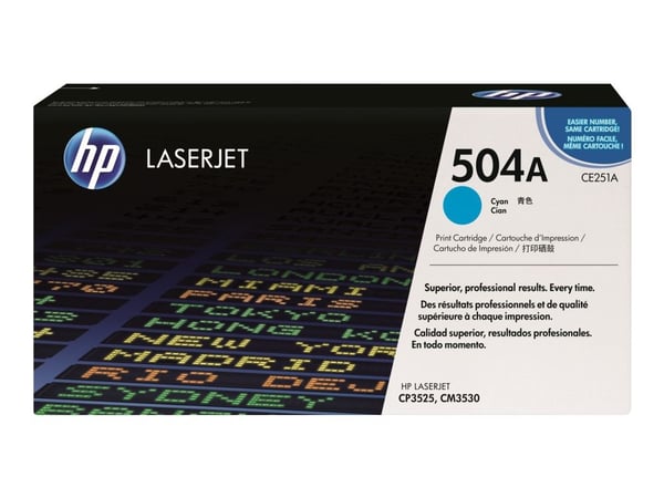 HP 504A, alkuperäinen syaani LaserJet-värikasetti, 7000 sivua, Syaani, 1 kpl