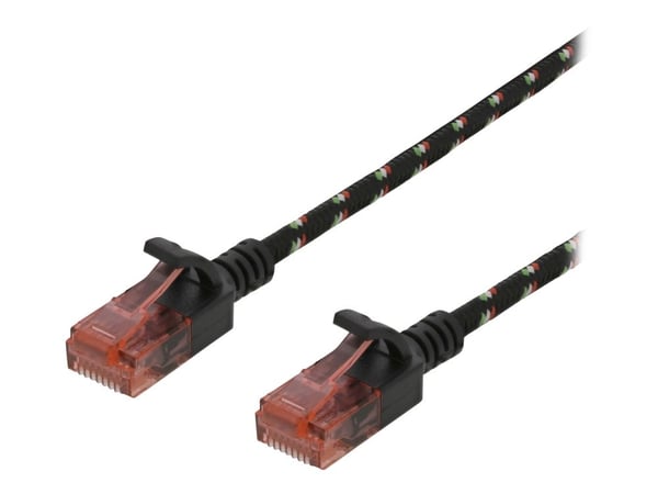 DELTACO - Koblingskabel - RJ-45 (hann) til RJ-45 (hann) - 2 m - UTP - CAT 6a - formstøpt, uten hindringer, flertrådet - svart