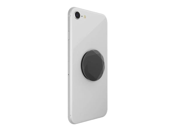 PopSockets Swappable PopGrip - Fingergrepp/vikbart ställ för mobiltelefon, surfplatta - Kritvit - svart (dragspel), svart (plattform)