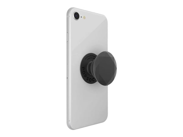 PopSockets Swappable PopGrip - Fingergrepp/vikbart ställ för mobiltelefon, surfplatta - Kritvit - svart (dragspel), svart (plattform)