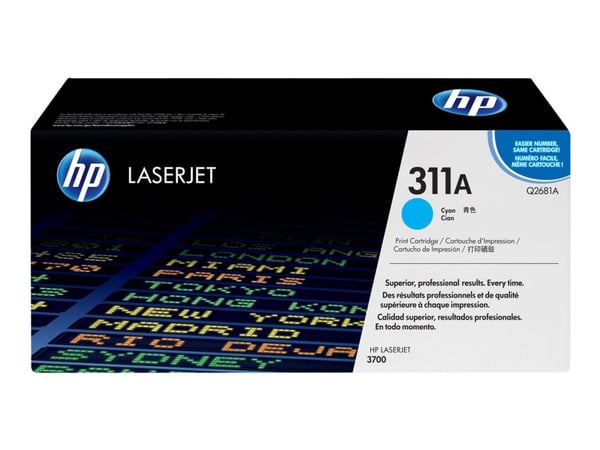 HP 311A - syaani - alkuperäinen - LaserJet - tonerpatron (Q2681A) - Color LaserJet 3700, 3700d, 3700dn, 3700dtn, 3700n, 3700dn, 3700dn - värillisil...
