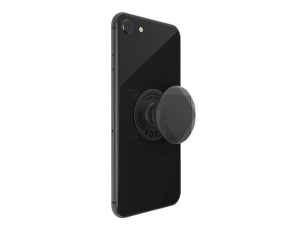 PopSockets Swappable PopGrip - Fingergrepp/vikbart ställ för mobiltelefon, surfplatta - Kritvit - svart (dragspel), svart (plattform)