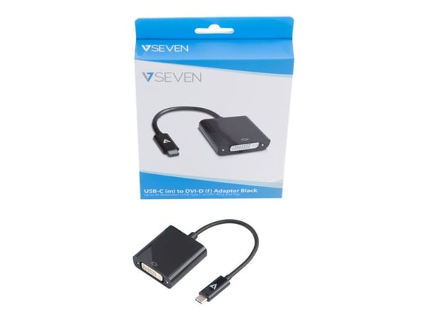 V7 - Extern videoadapter - USB-C - DVI - svart