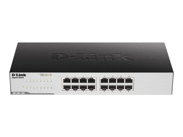D-Link GO-SW-16G nettverkssvitsj 16-port Gigabit Ethernet, ustyrt, rackmonterbar